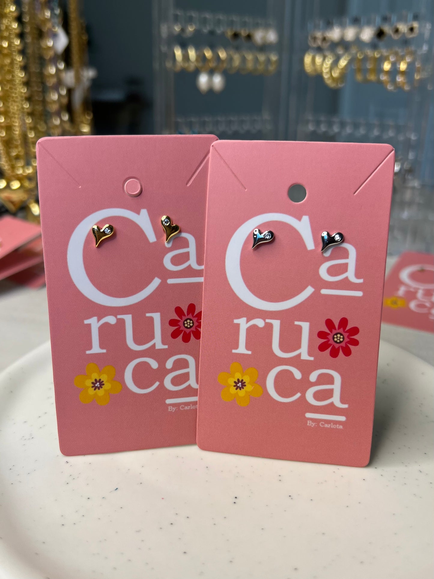 Corazones con mini cristal