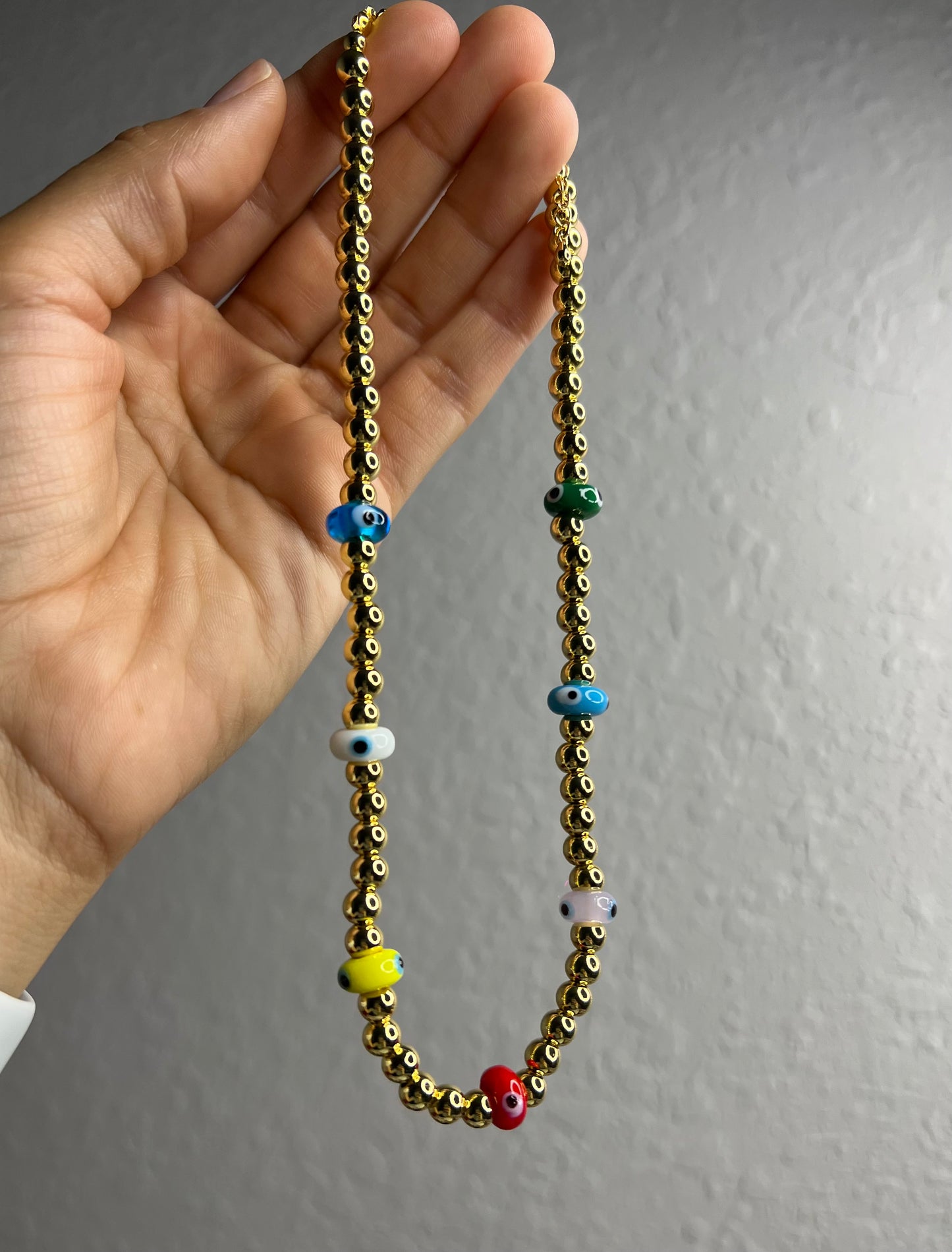 Beaded eye necklace