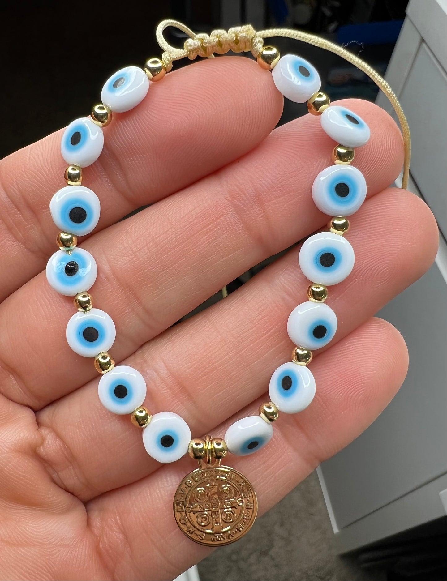 Pulseras de ojo turco con medalla