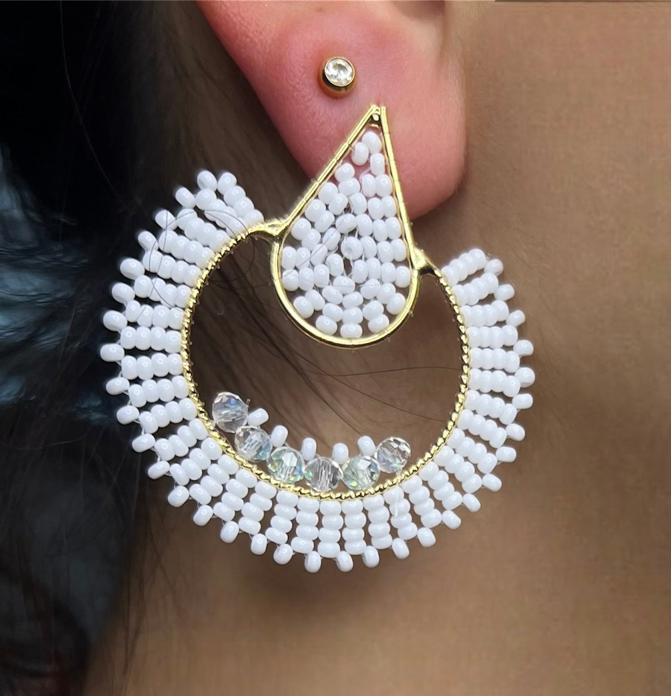 Aretes tejidos Blancos