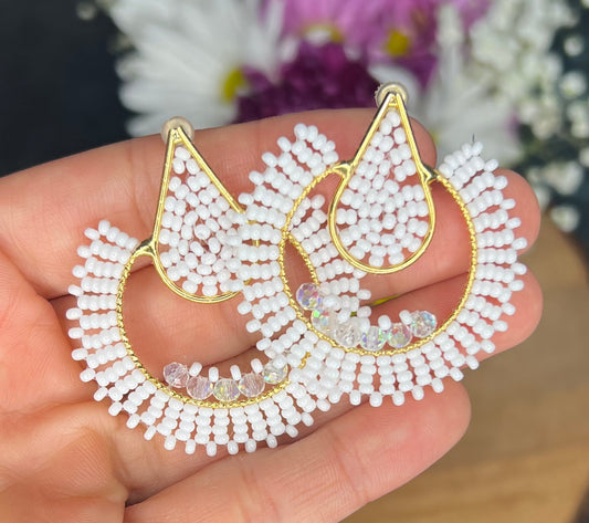 Aretes tejidos Blancos